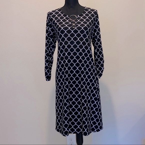 Allison Brittney Geometric Print Dress - Picture 1 of 10